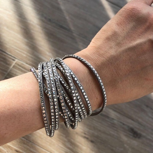 Authentic Swarovski Slake Light Gray Wrap Bracelet ( choker ). RETIRED. BNIB. - Picture 2 of 13